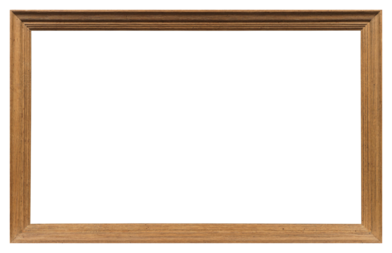 Simple wooden picture frame in PNG format on a transparent background.
