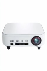 Fototapeta premium White projector with lens and ports.