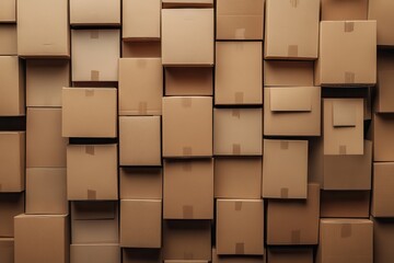Stack of cardboard boxes. Perfect for logistics, storage, or delivery concepts.