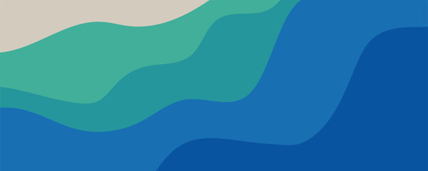 Sea waves layered vector background illustration and sea beach vector illustration.