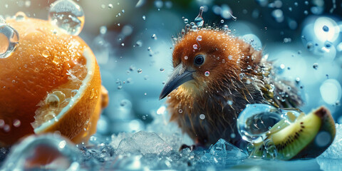 Bird with Reflections in Water on a Peaceful Day