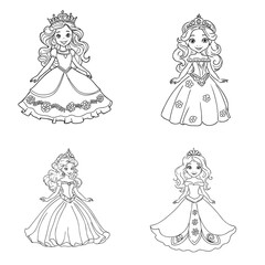 Fototapeta premium Little Princess Coloring page for kids