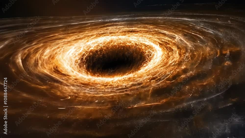 Poster this captivating visual showcases a vibrant black hole surrounded by swirling cosmic matter in the v
