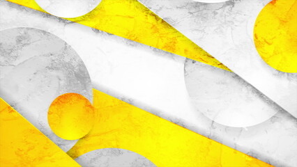 Light grey and yellow grunge abstract background with circles