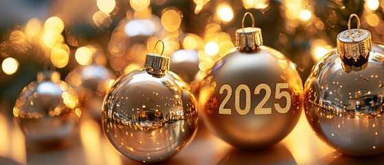 Fototapeta premium 2025 Gold Ornaments.