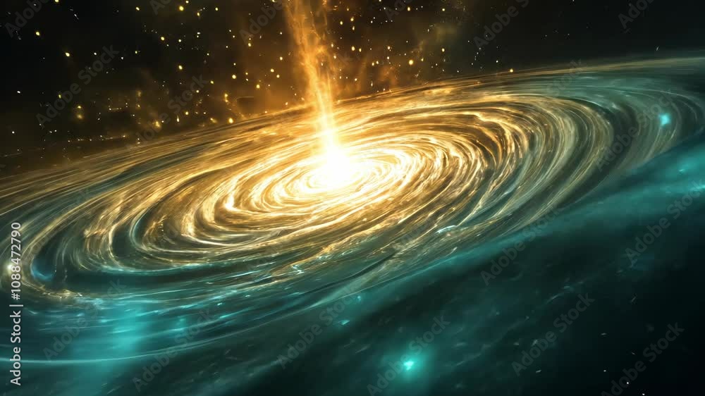 Poster A stunning display of a galaxy with a bright, glowing core surrounded by swirling patterns of stars and cosmic dust, highlighting the wonders of the universe.
