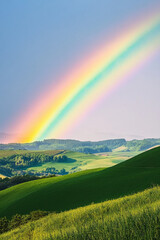 Obraz premium rainbow over field