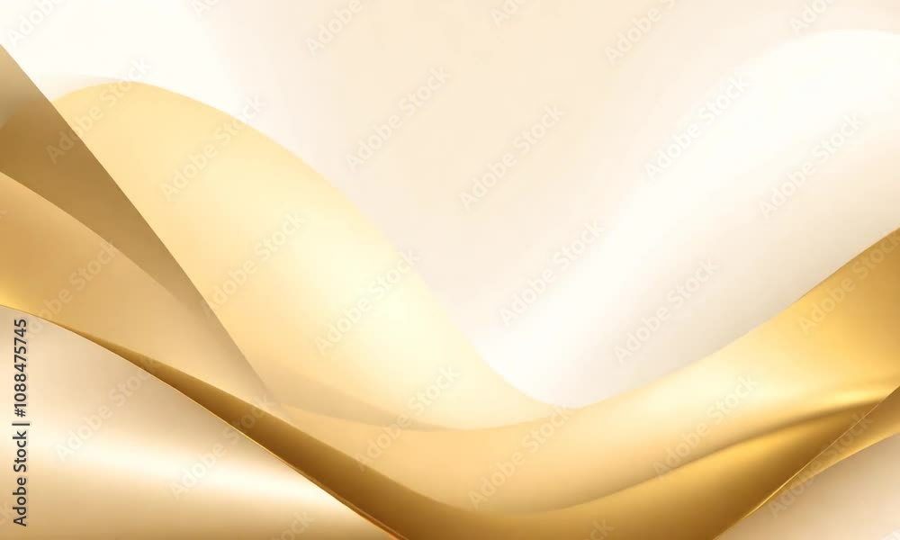 Wall mural golden abstract waves: elegant, flowing gold and cream waves create a luxurious and sophisticated ab