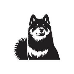 Naklejka premium Akita Silhouette - Minimalist Dog Vector - Akita Illustration.