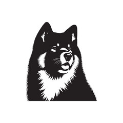 Akita Silhouette - Minimalist Dog Vector - Akita Illustration.