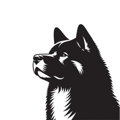 Akita Silhouette - Minimalist Dog Vector - Akita Illustration.