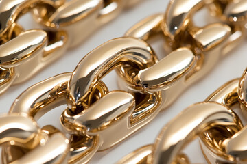 Close-Up of Shiny Gold Chain Links