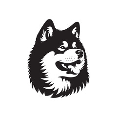 Akita Silhouette - Minimalist Dog Vector - Akita Illustration.