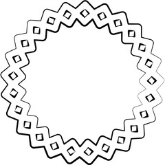 Fototapeta premium Botanical circle frame. Hand drawn round line border
