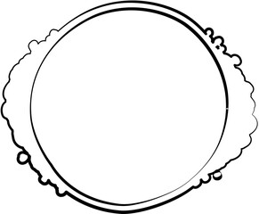 Botanical circle frame. Hand drawn round line border