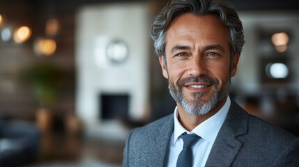 Fototapeta premium Middle-aged businessman using a tablet, smiling, with a formal suit, isolated on a white background.