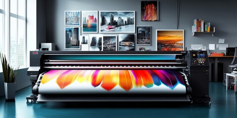 A professional large format plotter printer ideal for office environments.