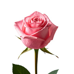 Pink rose on transparent background 