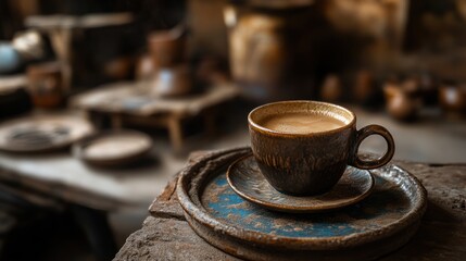 Coffee Break in Pottery Studio