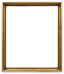 A narrow frame of a painting in a classic design on a transparent background, in PNG format.
