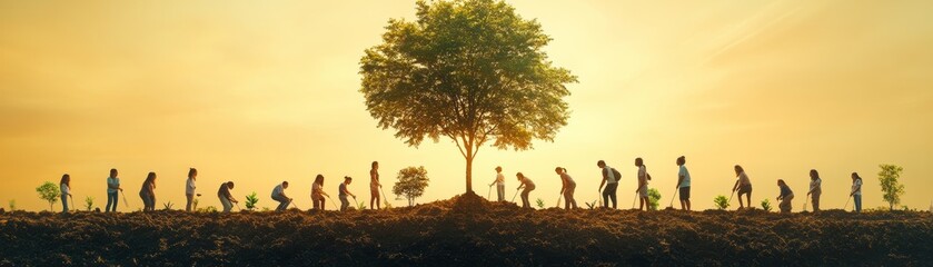 Community action for sustainability urban garden photography natural environment ground level view collective growth initiatives