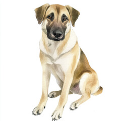 Obraz premium Anatolian Shepherd Dog Ugly And Creepy in Simple Setting