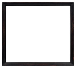 Narrow black antique picture frame on transparent background, in PNG format.
