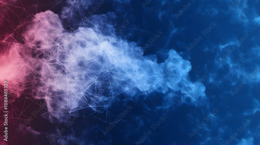 Poster dynamic abstract smoke patterns digital space graphic art vibrant colors high angle modern aesthetic