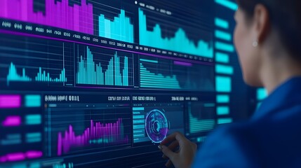 Fototapeta premium Financial Data Analyst Working