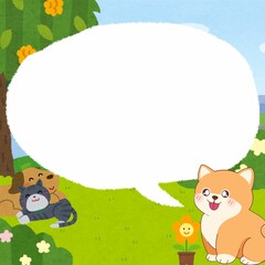 frame of animals cartoon 