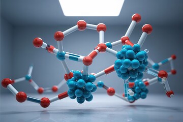 Obraz premium Contemporary 3D Visualization of Molecular Structures for Pharmaceutical Research and Laboratory Studies