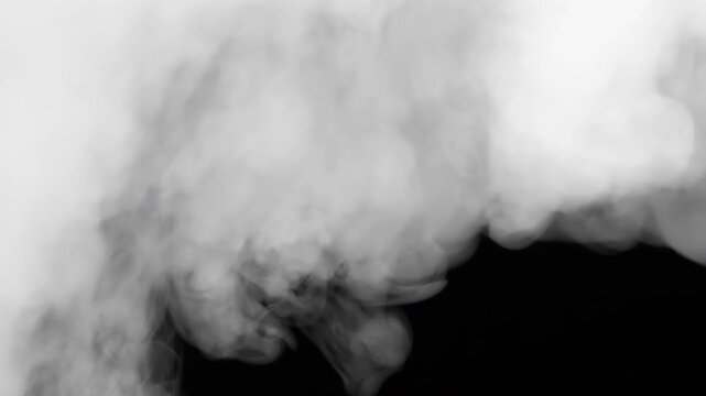 Smoke Transition from Black to White. Compilation of 5 transition options. A jet of white smoke creates an elegant transition between frames with the blending mode "Stencil Luma" and other methods