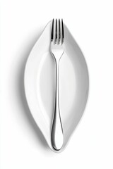 A fork in a white bowl.