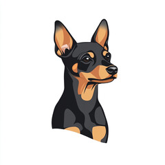 Miniature Pinscher Dog Logo Modern Pale Design for Branding