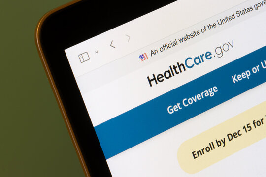 Portland, OR, USA - Nov 4, 2024: Homepage of HealthCare.gov, the Health Insurance Marketplace official government website, is seen on a laptop computer.