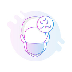 Fatigue Icon – Person with Mask and Tired Face, Representing Exhaustion, Stress, and Weariness