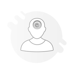 Headache Icon – Person with a Target on the Head, Representing Pain, Migraine, and Discomfort