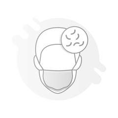 Fatigue Icon – Person with Mask and Tired Face, Representing Exhaustion, Stress, and Weariness