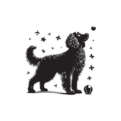 American Spaniel Vector - Illustration Of American Spaniel - Minimalist American Spaniel Silhouette..