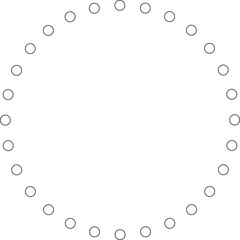 Circle round frame. Dot border line pattern