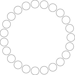 Circle round frame. Dot border line pattern