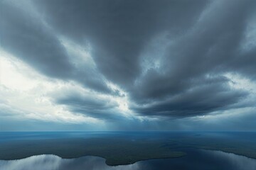 Naklejka premium Overcast Skies on Lucid Backdrop 3D Illustration