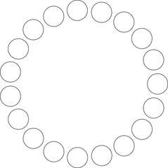 Circle round frame. Dot border line pattern