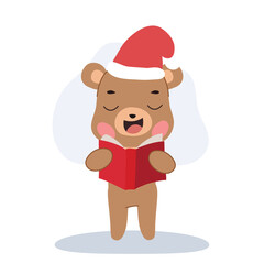 adorable teddy bear celebrating christmas in winter theme