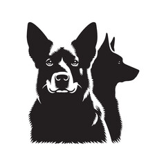 Australian Cattle Dog Vector - Silhouette Of Australian Cattle Dog - Dog Illustration.