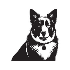 Naklejka premium Australian Cattle Dog Vector - Silhouette Of Australian Cattle Dog - Dog Illustration.