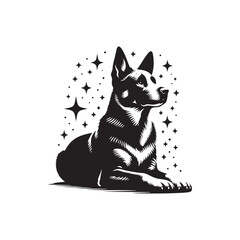 Australian Cattle Dog Vector - Silhouette Of Australian Cattle Dog - Dog Illustration.