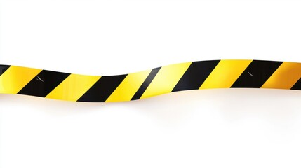 Vector illustration of police warning tape with yellow and black stripes, caution ribbon