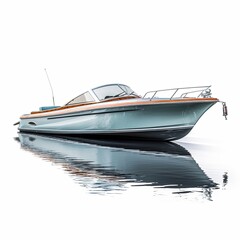 A digitally illustrated luxury yacht cruising through water, creating dynamic splashes, depicted on a white background.