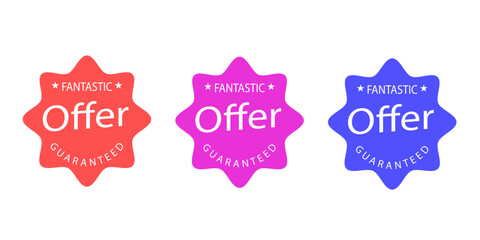 Sales badges vectors icon set